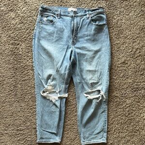 Abercrombie & Fitch High Rise Mom Jeans with Distressing